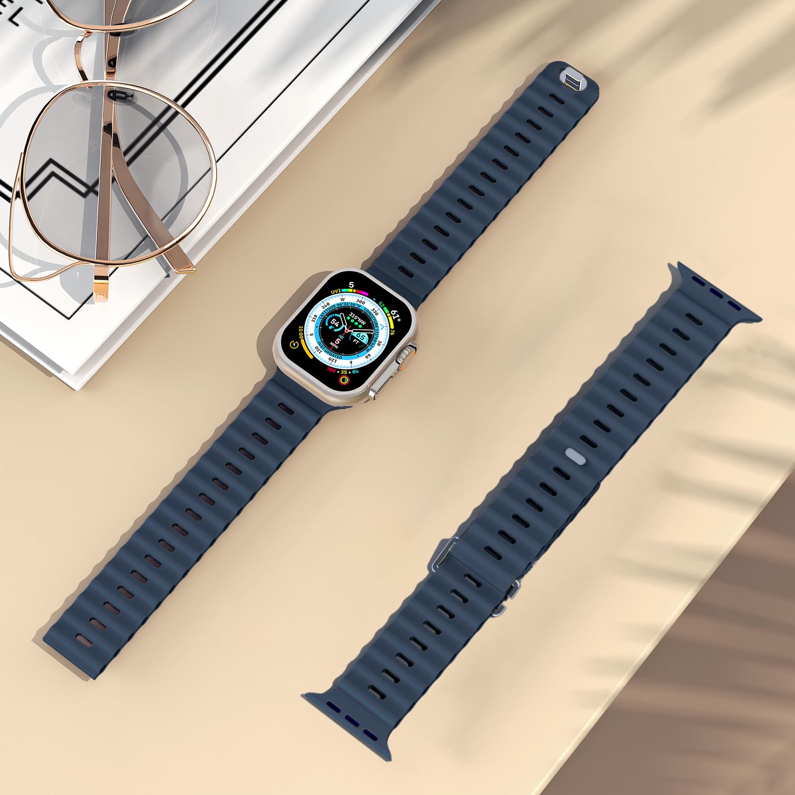 Ocean-Correa de silicona para  - Smartwatch Apple Watches For Men reseña y precio