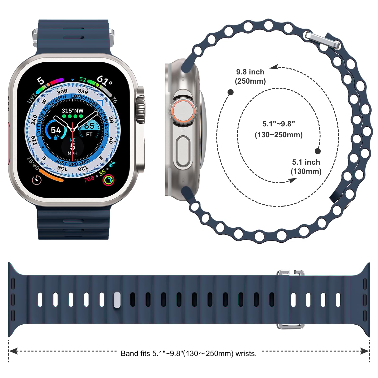 Ocean-Correa de silicona para  - Smartwatch Apple Watches For Men reseña y precio