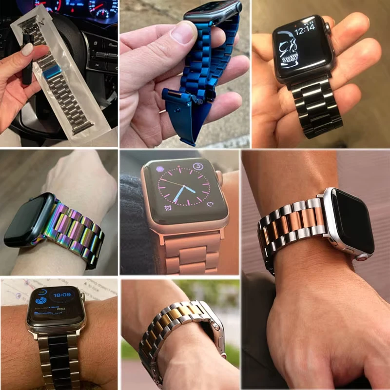 Correa clásica de acero inoxid - Smartwatch Apple Watches For Men reseña y precio